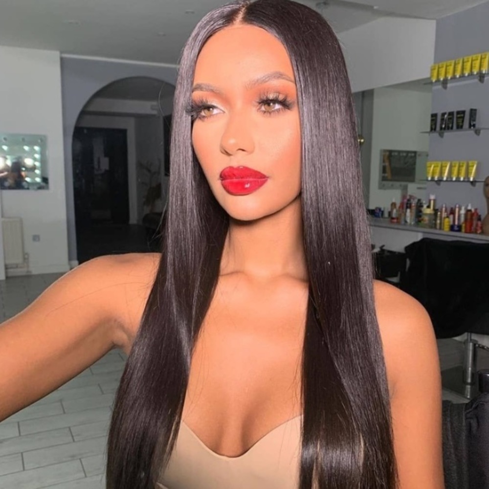 22” Human Black Straight Lace Front Wig *New*